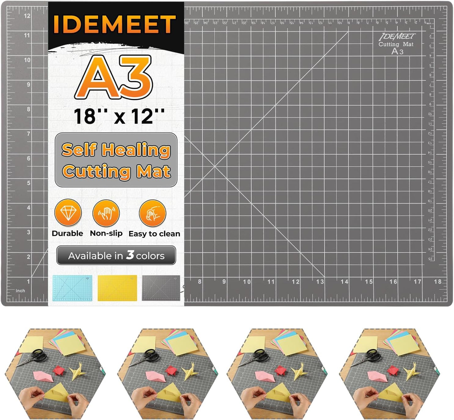 Density-Upgraded 9"X12" Self Healing Cutting Mat, Rotary Sewing Mat for Crafts, 5-Ply Blade Table Protector Cut Board for Fabric Leather Cutting Quilting Modeling Hobby Project, A4, Green