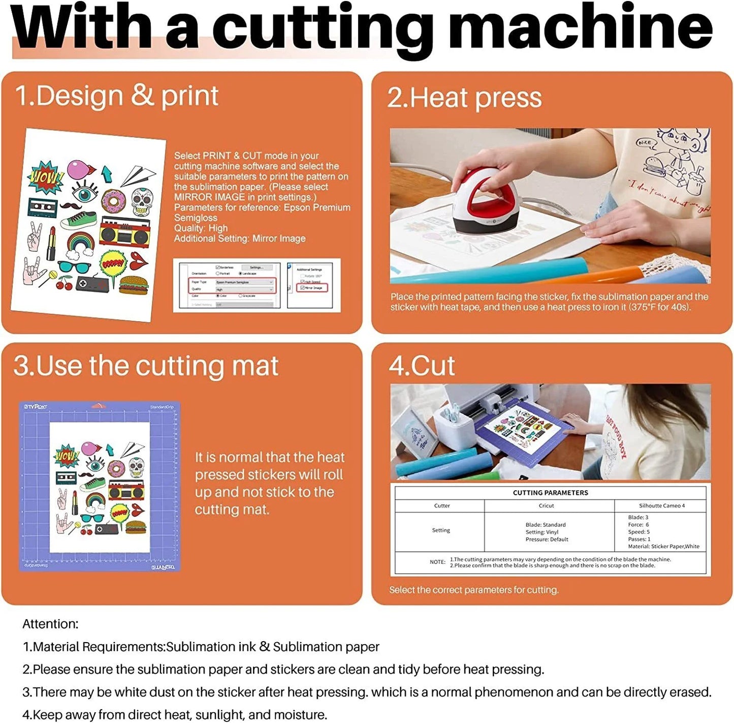 Sublimation Sticker Paper - 20 Pcs 8.5" X 11" Matte Transparent Waterproof Sublimation Stickers(Transparent)