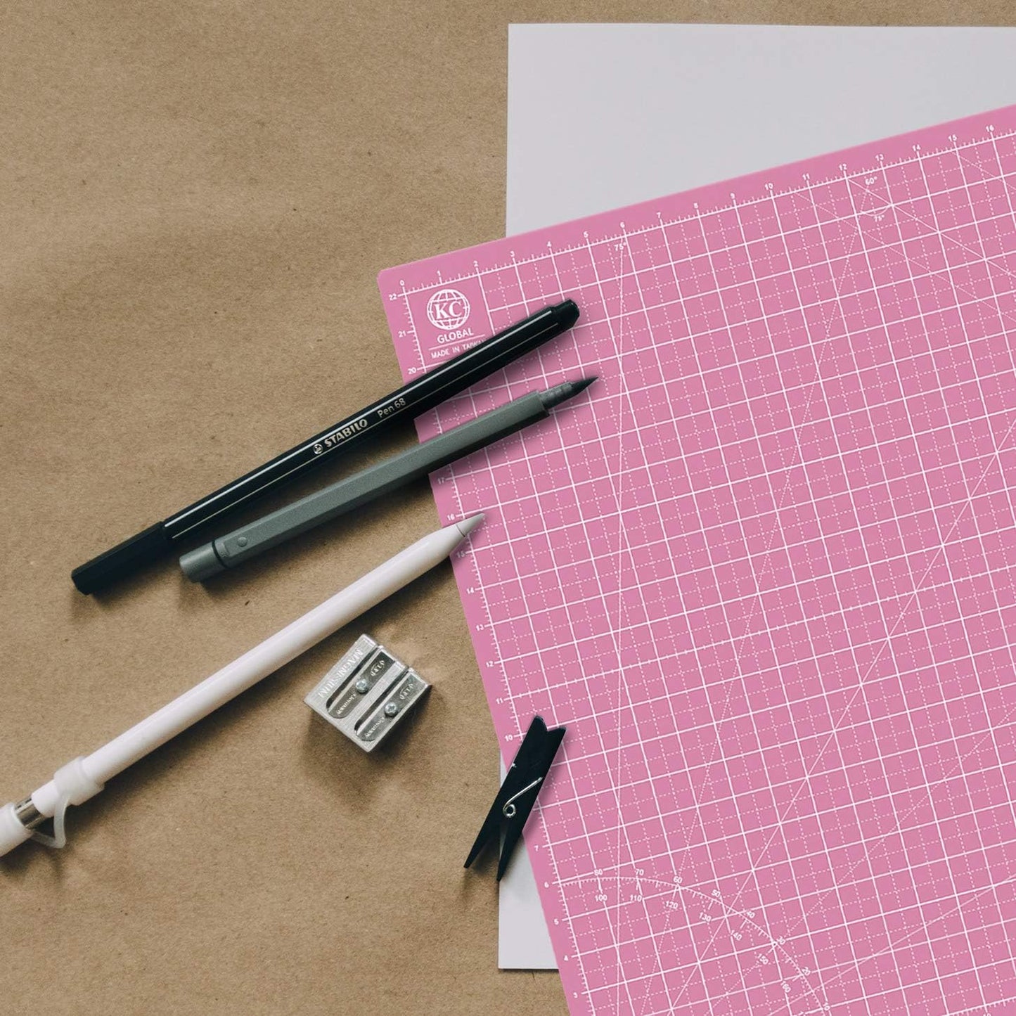 A2 (24"X18") Self-Healing Cutting Mat (Pink) - Sturdy, Reversible, Eco-Friendly, Non-Slip. Premium Desk Mat for Crafters, Quilters, and Hobbyist