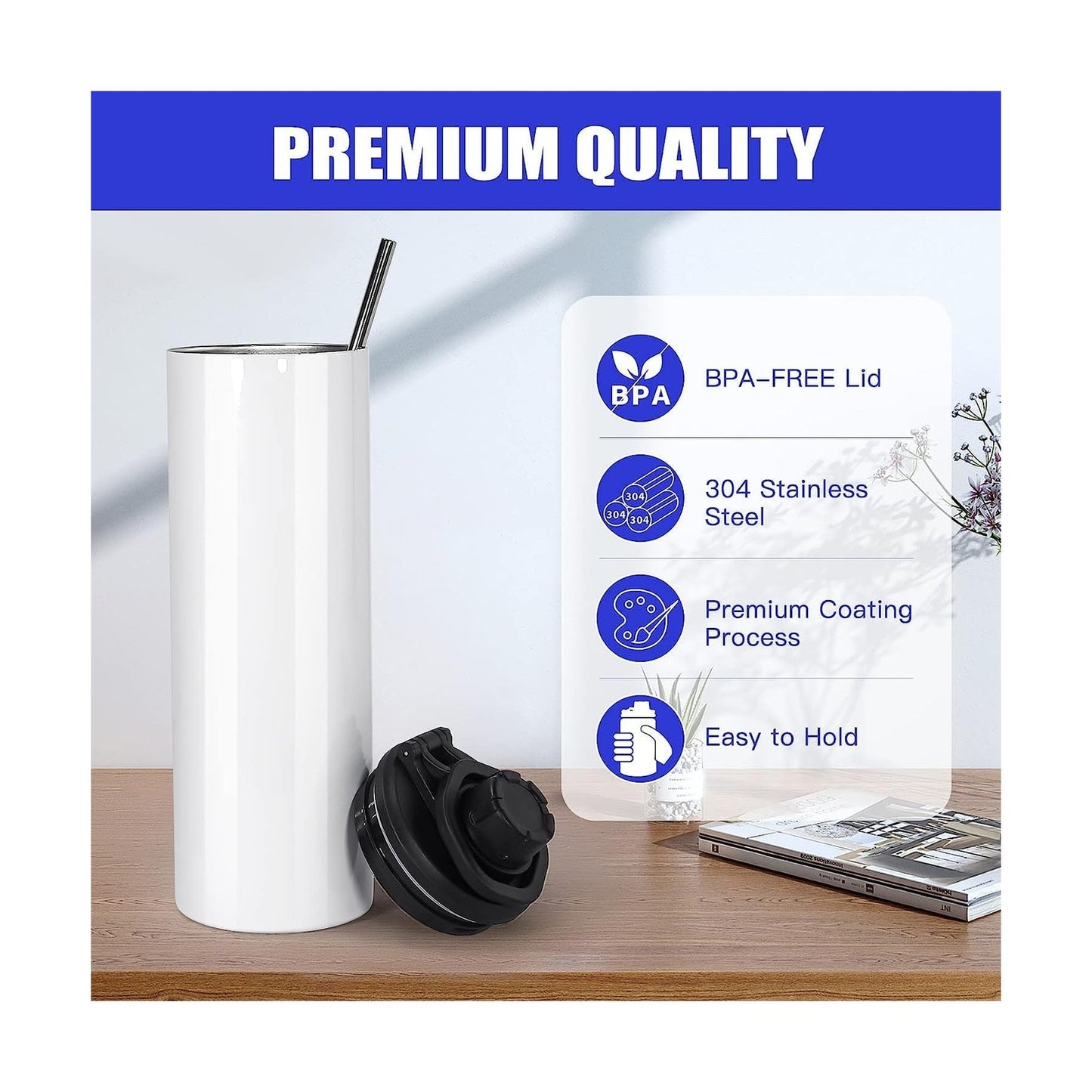 FECBK 30 Pack Sublimation Water Bottle Blanks 20 Oz Sublimation Sports Water ...