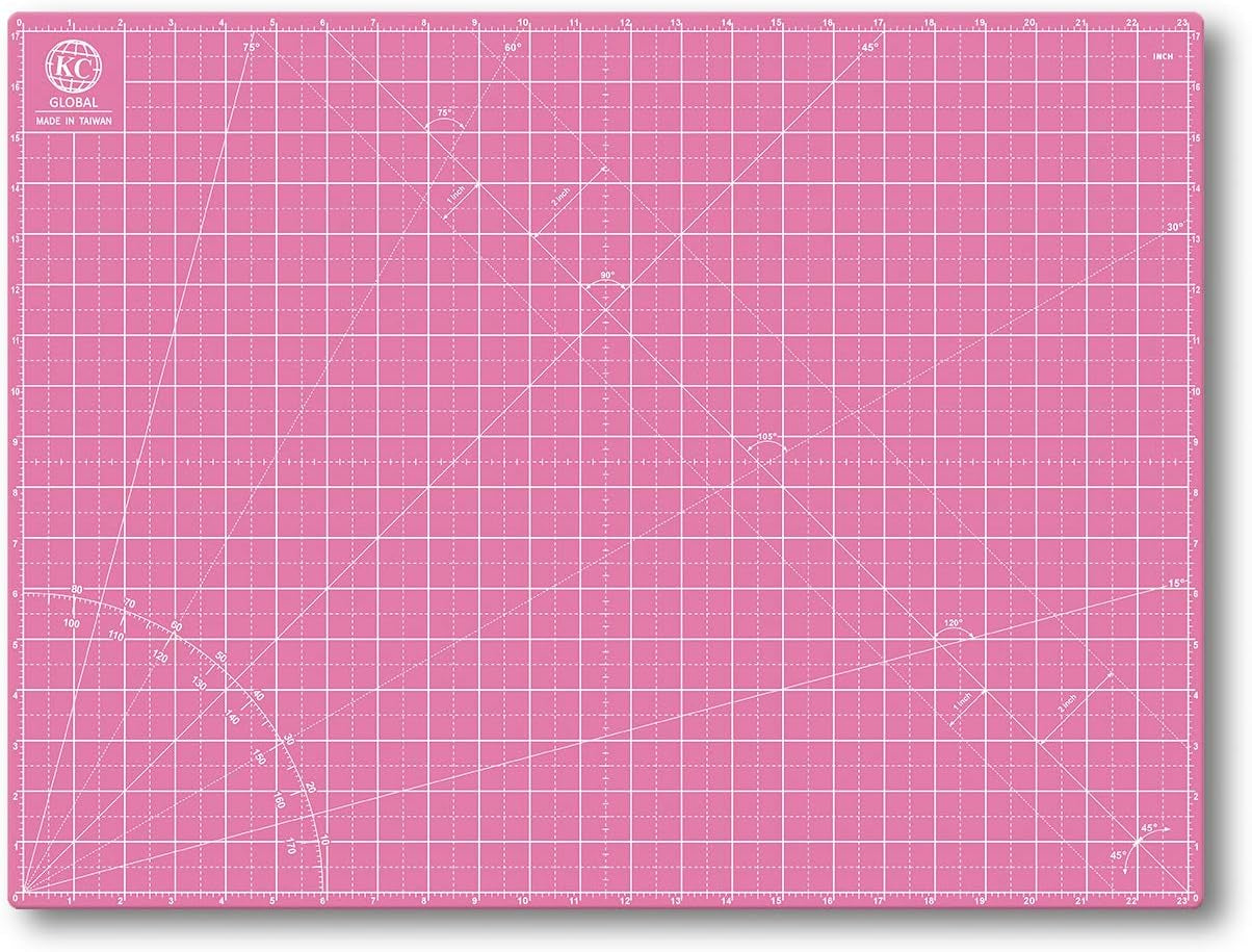 A2 (24"X18") Self-Healing Cutting Mat (Pink) - Sturdy, Reversible, Eco-Friendly, Non-Slip. Premium Desk Mat for Crafters, Quilters, and Hobbyist