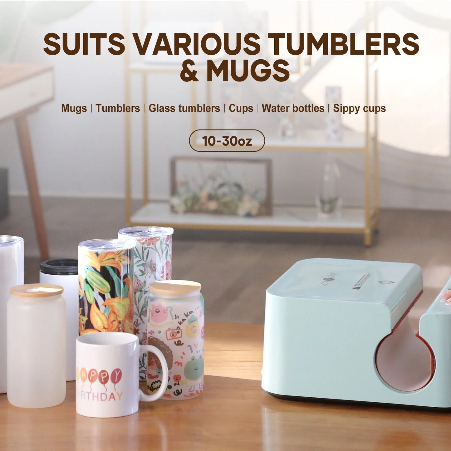 Auto Tumbler Mug Heat Press Machine for Sublimation DIY Print Cup Mug - Suits Various Tumblers & Mugs for Sublimation