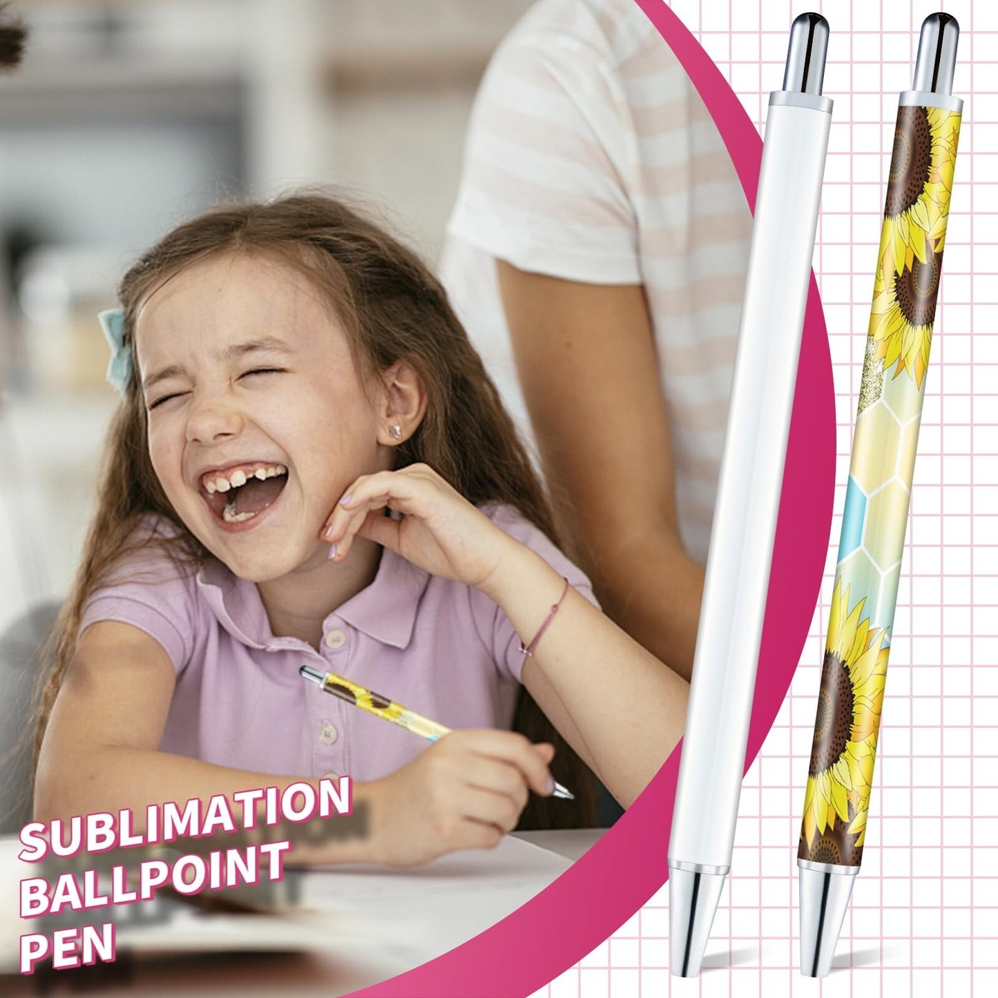 Sublimation Pens Blank No Clip with Shrink Wrap,Heat Transfer Sublimation Bal...