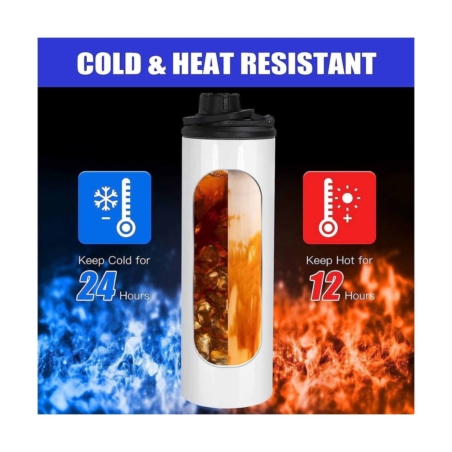 FECBK 30 Pack Sublimation Water Bottle Blanks 20 Oz Sublimation Sports Water ...