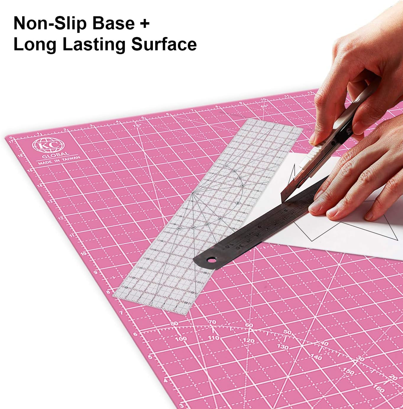 A2 (24"X18") Self-Healing Cutting Mat (Pink) - Sturdy, Reversible, Eco-Friendly, Non-Slip. Premium Desk Mat for Crafters, Quilters, and Hobbyist