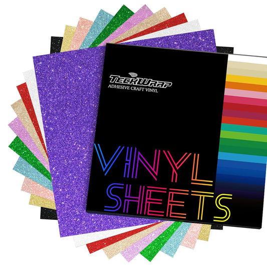 Shimmer Vinyl Glitter Adhesive Sheets for Craft Cutter 12" X 12" 10 Sheets/Pack