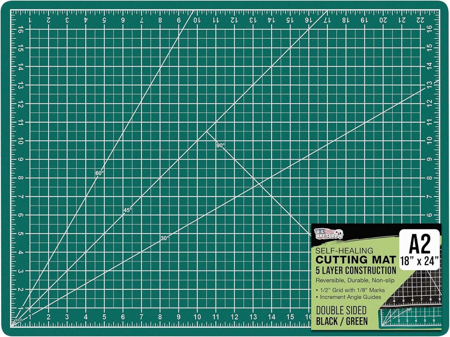 18" X 24" Self-Healing Cutting Mat 5-Ply - Double-Sided Pink/Blue Craft Mat, Non-Slip Cutting Mats for Crafts, Sewing, Quilting, Scrapbooking