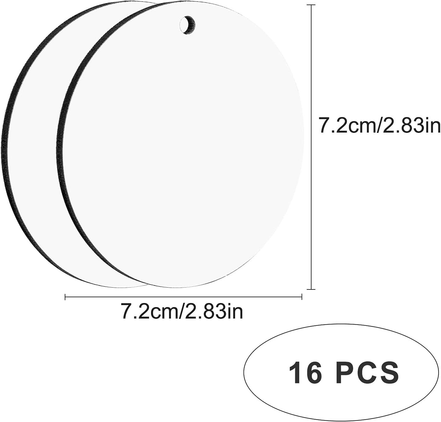 16Pcs Sublimation Blank Pendants, MDF Personalized Sublimation Pendant round Blank Discs Halloween Christmas Ornaments DIY Decoration Supplies
