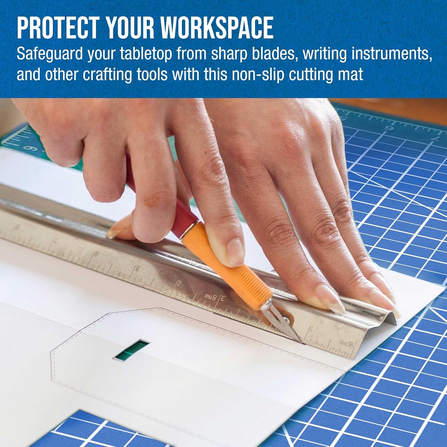 18" X 24" Self-Healing Cutting Mat 5-Ply - Double-Sided Pink/Blue Craft Mat, Non-Slip Cutting Mats for Crafts, Sewing, Quilting, Scrapbooking