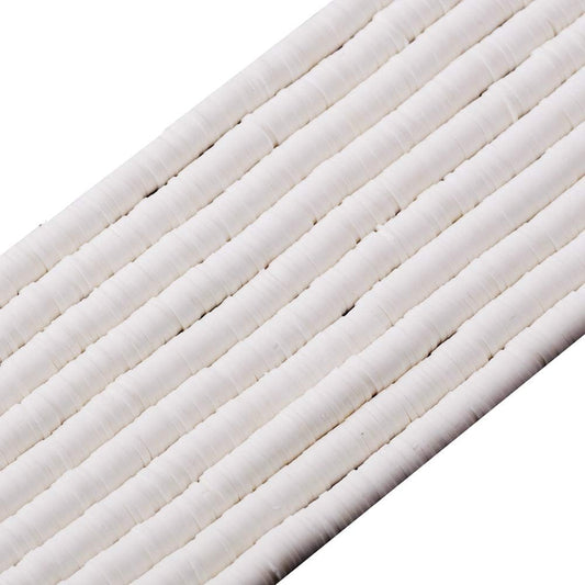 Clay Beads 10Staings 6Mm Chip Disk Flat round Loose Handmade Polymer Fimo Spacer Bead Mutilcolor DIY for Jewelry Making Necklace Bracelet Finding (6Mm, White)