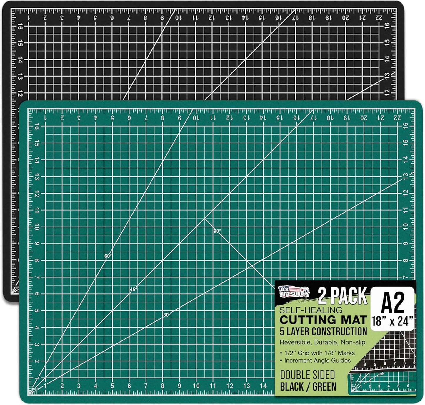 18" X 24" Self-Healing Cutting Mat 5-Ply - Double-Sided Pink/Blue Craft Mat, Non-Slip Cutting Mats for Crafts, Sewing, Quilting, Scrapbooking