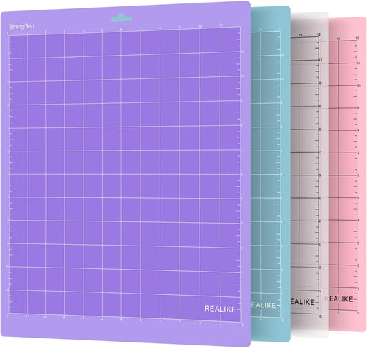 12X12 Cutting Mat Compatible with Cricut Maker 3/Maker 4/Maker/Explore 3/4/Air 2/Air/One (4 Mats) Variety Adhesive Cut Mats Variety Cut Mats for Crafts, Quilting, Sewing and All Arts
