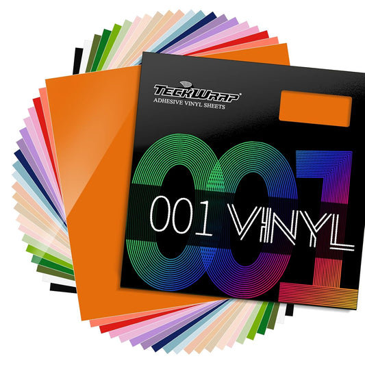 001 Glossy Permanent Vinyl 12" X 12" 21 Colors for Scrapbooking, Vinyl Cutter Machine, Sign Plotters for Decor Sticker, Party Decoration, Car Decal